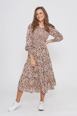 Leoni - Phoenix Dress - Peach Cheetah