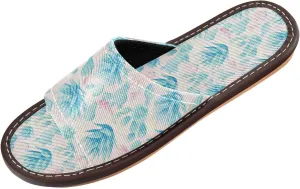 Light Blue Cacti Beige Women Men's Spa Slippers Portable Dorm Home Slides for Outdoor Hotel Home