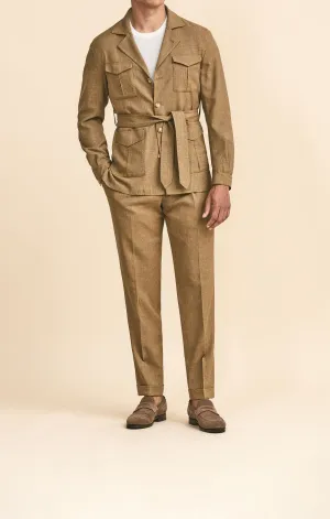 Loro Piana SUMMERTIME Caramel Wool, Silk & Linen Tropical Weave