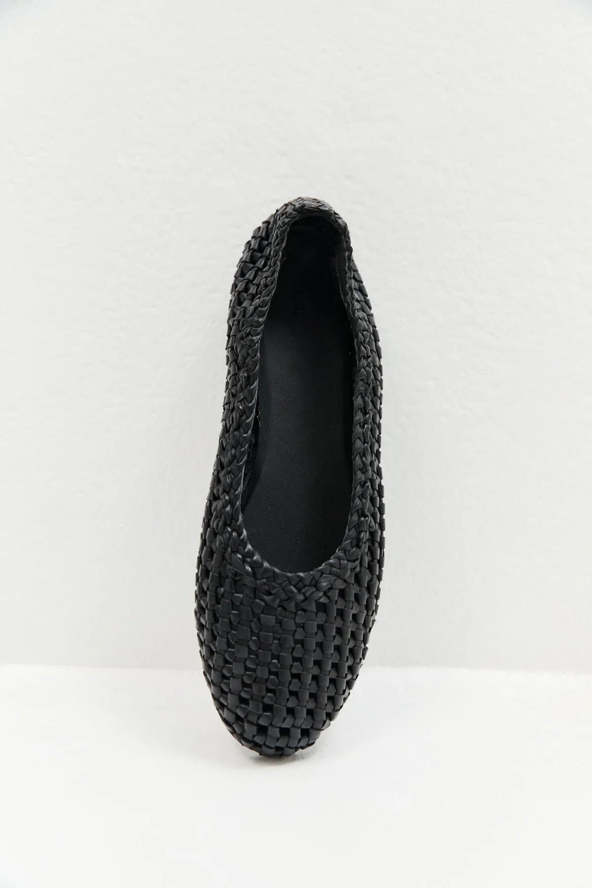 Macrame Mesh Ballet Flats - Black