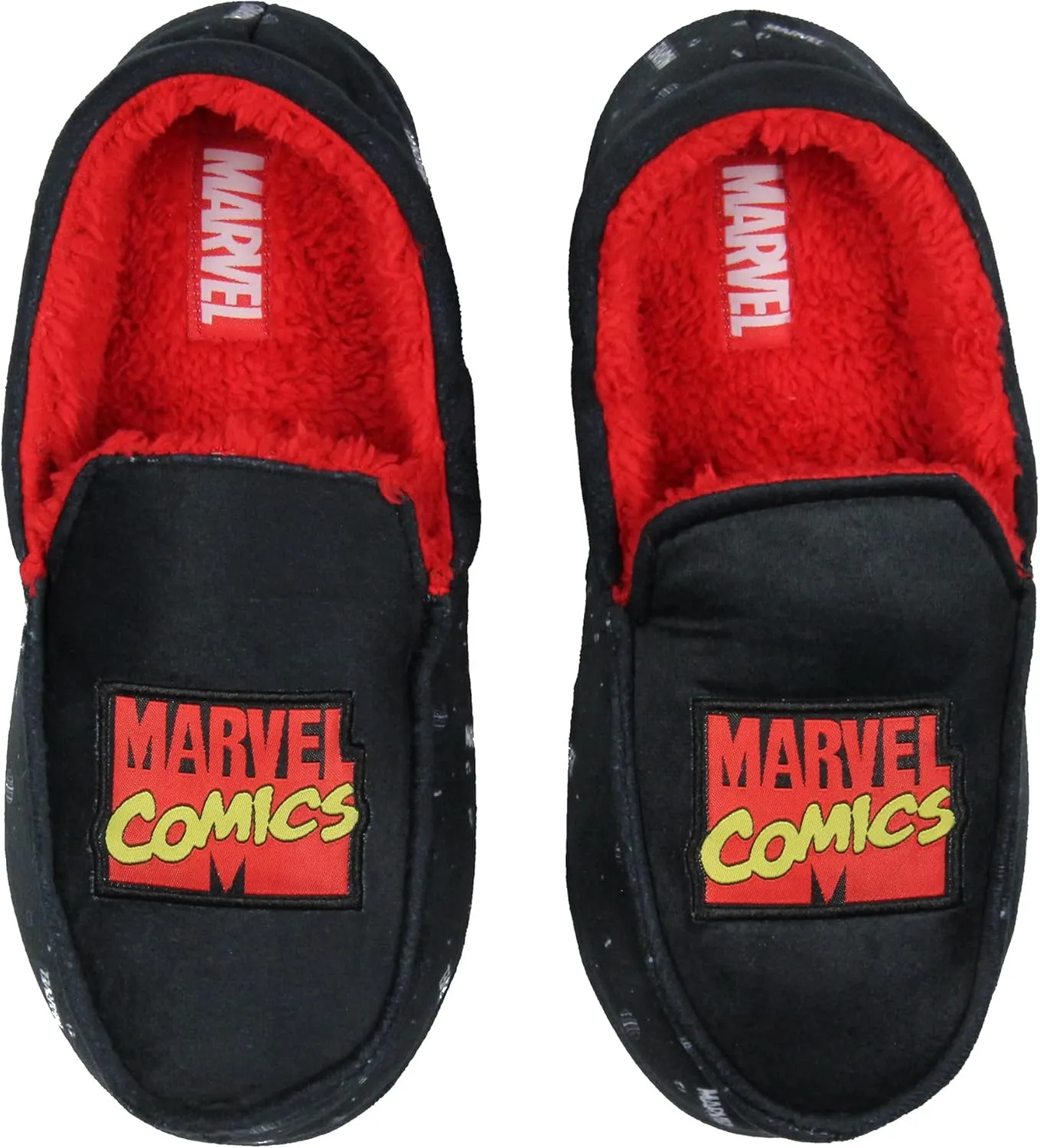 Marvel Comics Logo Design Fleece Lined Foam Slippers For Men Women, House Slippers for Indoors and Outdoor