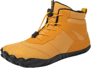 Men Work Boots Steel Toe Hiking Sneakers Warm Fur Lined Working Shoes for Women Business Casual Slip On Platform Shoes Lightweight Comfortable Hike Grounded Footwear