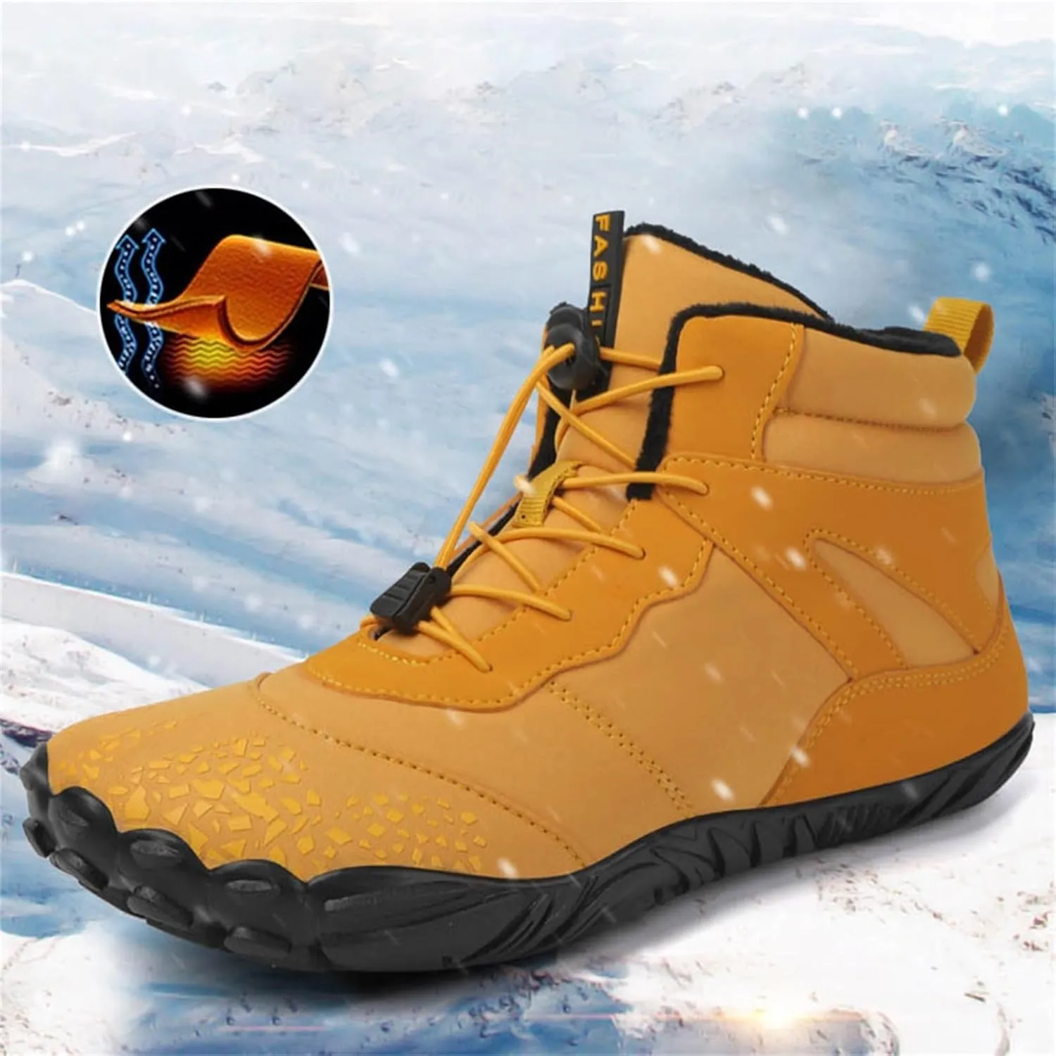 Men Work Boots Steel Toe Hiking Sneakers Warm Fur Lined Working Shoes for Women Business Casual Slip On Platform Shoes Lightweight Comfortable Hike Grounded Footwear