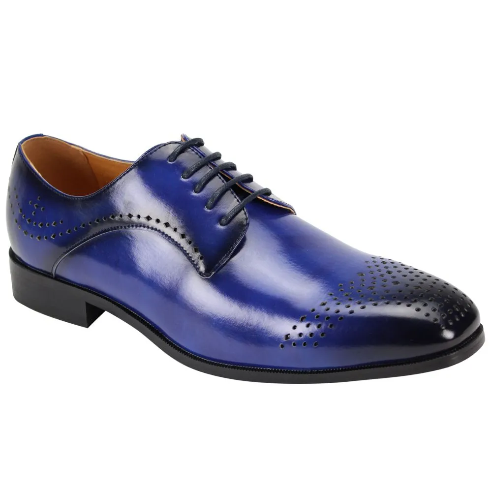 Mens Royal Blue Fade Diamond Cutout Dress Shoes Antonio Cerrelli 6873 S