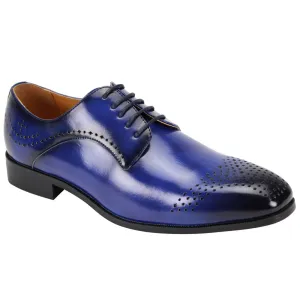 Mens Royal Blue Fade Diamond Cutout Dress Shoes Antonio Cerrelli 6873 S