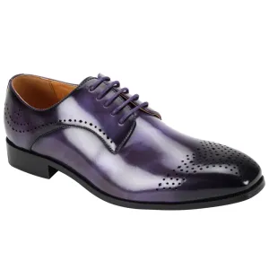 Mens Sophisticated Purple Perforated Dress Shoes Antonio Cerrelli 6873