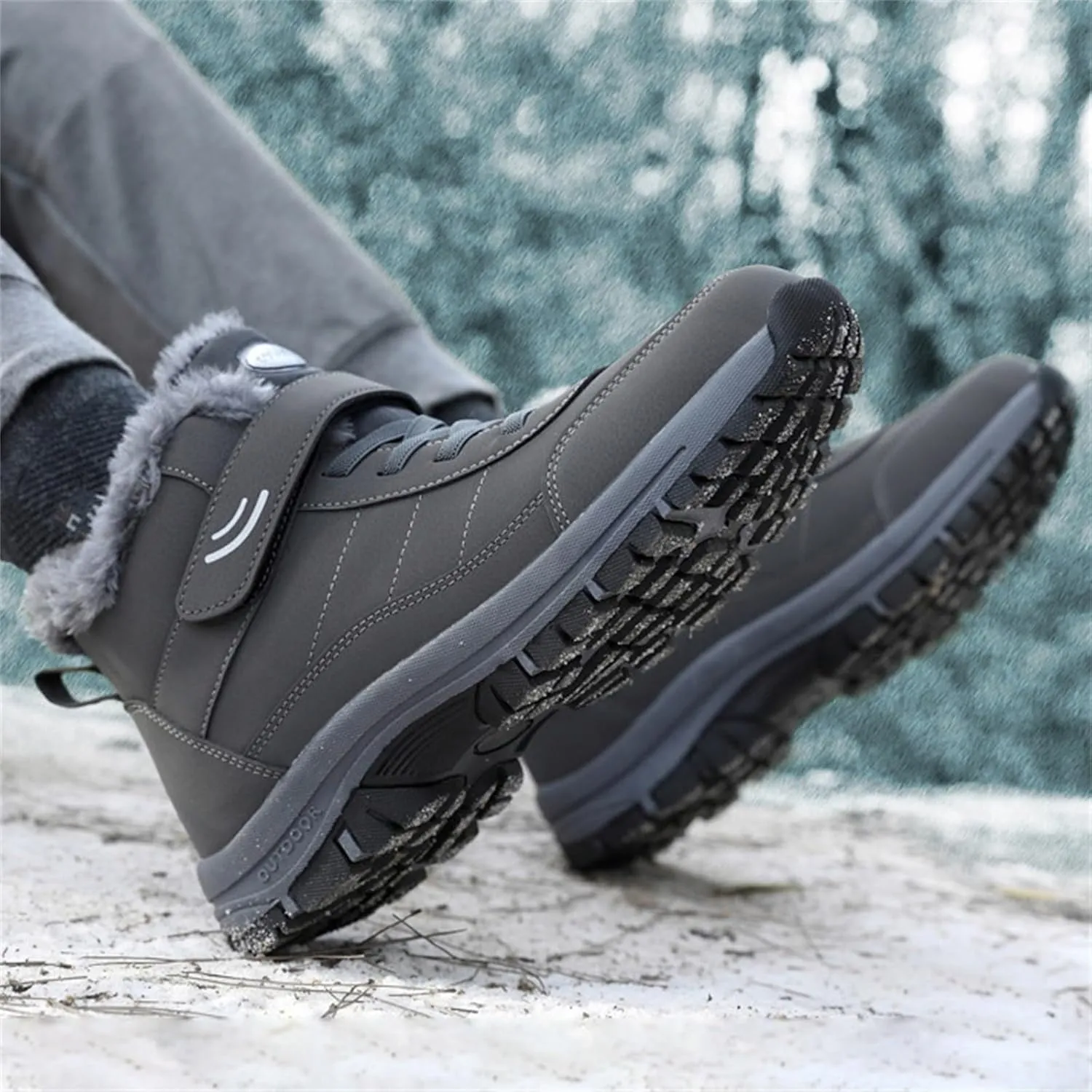 Mens Work Boots Wide Width Hiking Sneakers Warm Ankle Women's Working Shoes Nonslip Work Botas Soft Toe Non Slip Rubber Sole Hike Grounded Footwear