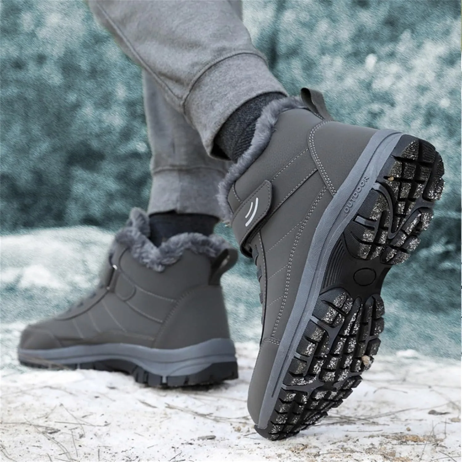 Mens Work Boots Wide Width Hiking Sneakers Warm Ankle Women's Working Shoes Nonslip Work Botas Soft Toe Non Slip Rubber Sole Hike Grounded Footwear