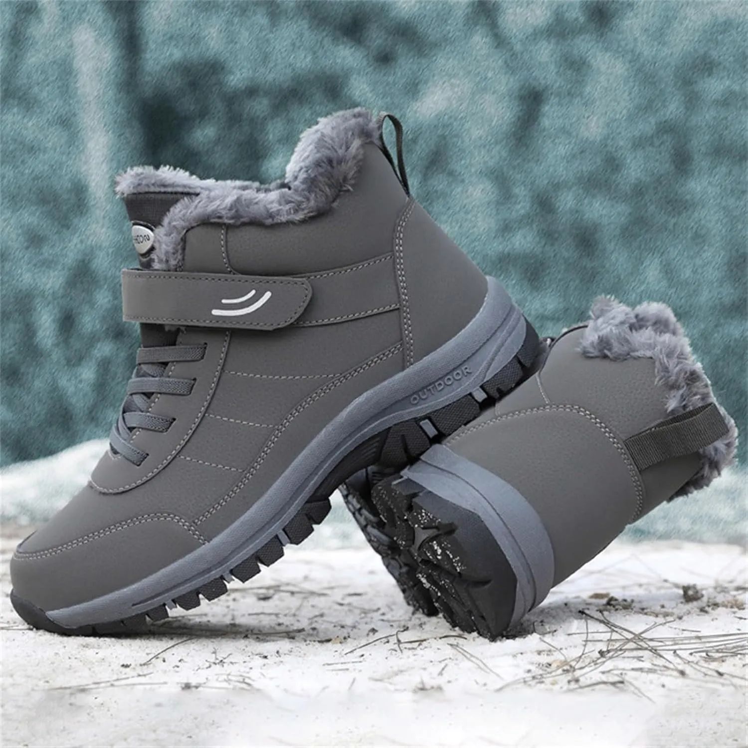 Mens Work Boots Wide Width Hiking Sneakers Warm Ankle Women's Working Shoes Nonslip Work Botas Soft Toe Non Slip Rubber Sole Hike Grounded Footwear