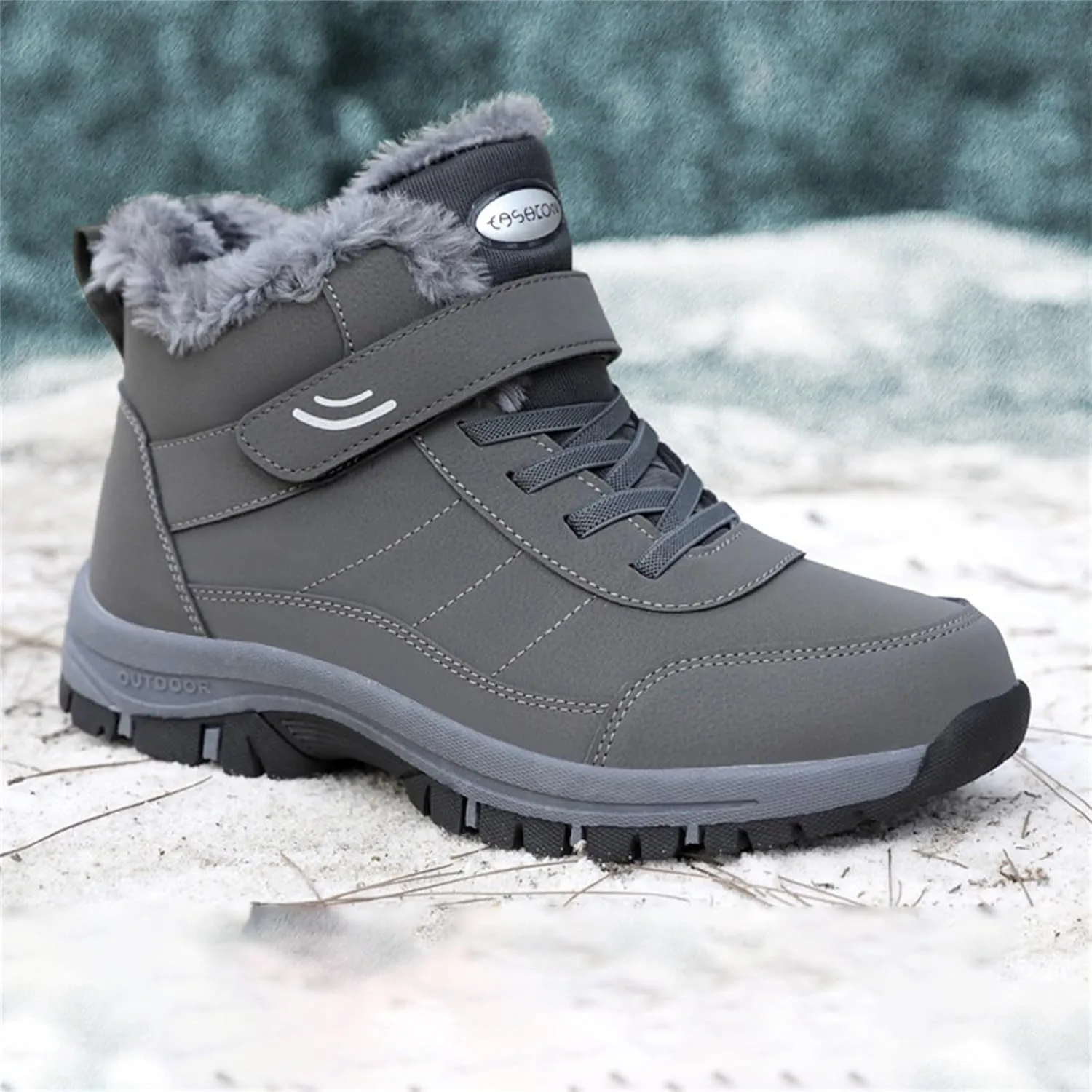 Mens Work Boots Wide Width Hiking Sneakers Warm Ankle Women's Working Shoes Nonslip Work Botas Soft Toe Non Slip Rubber Sole Hike Grounded Footwear