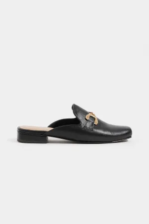 Metallic Accent Rounded Toe Loafers