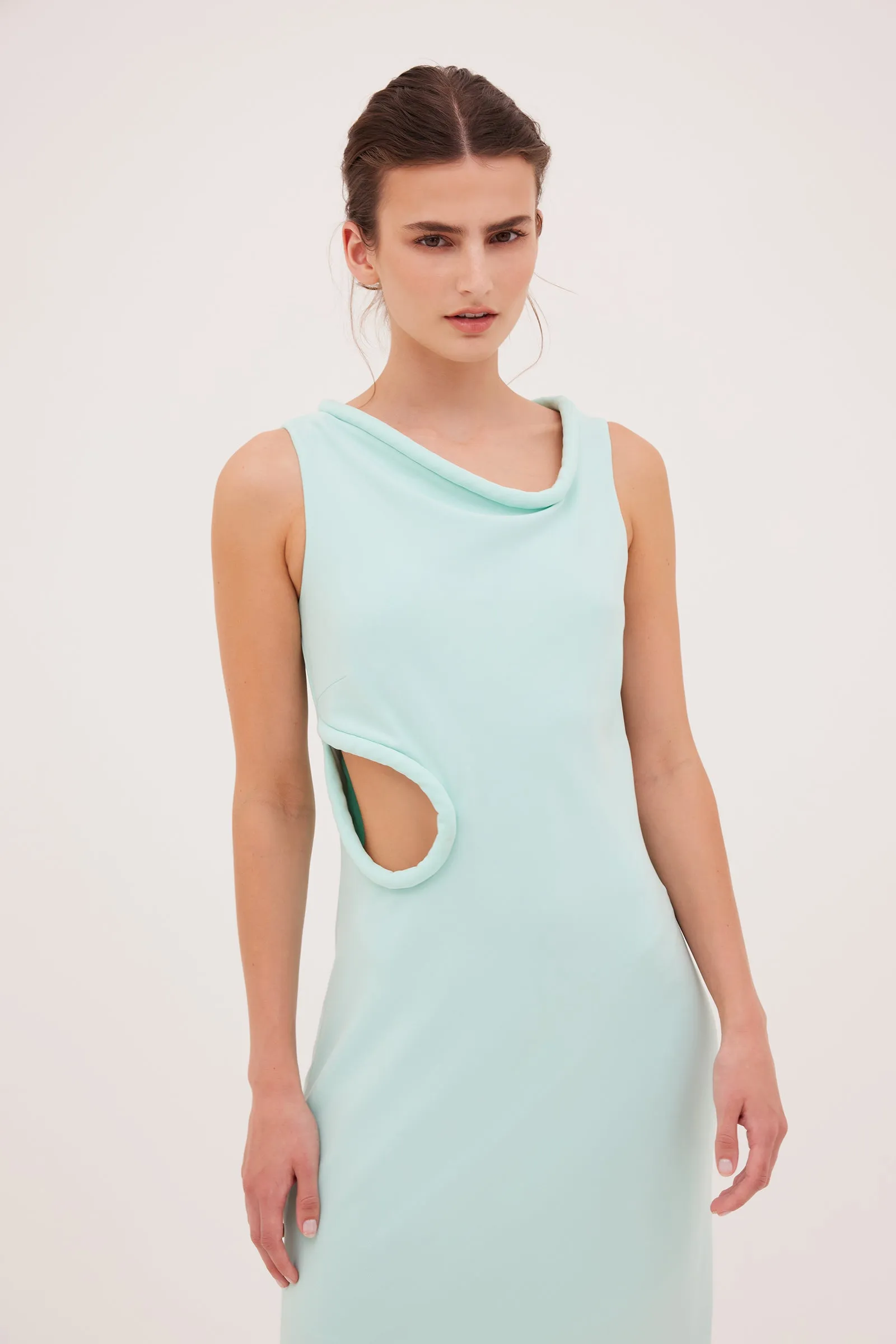 MINT CREPE LAZARE DRESS