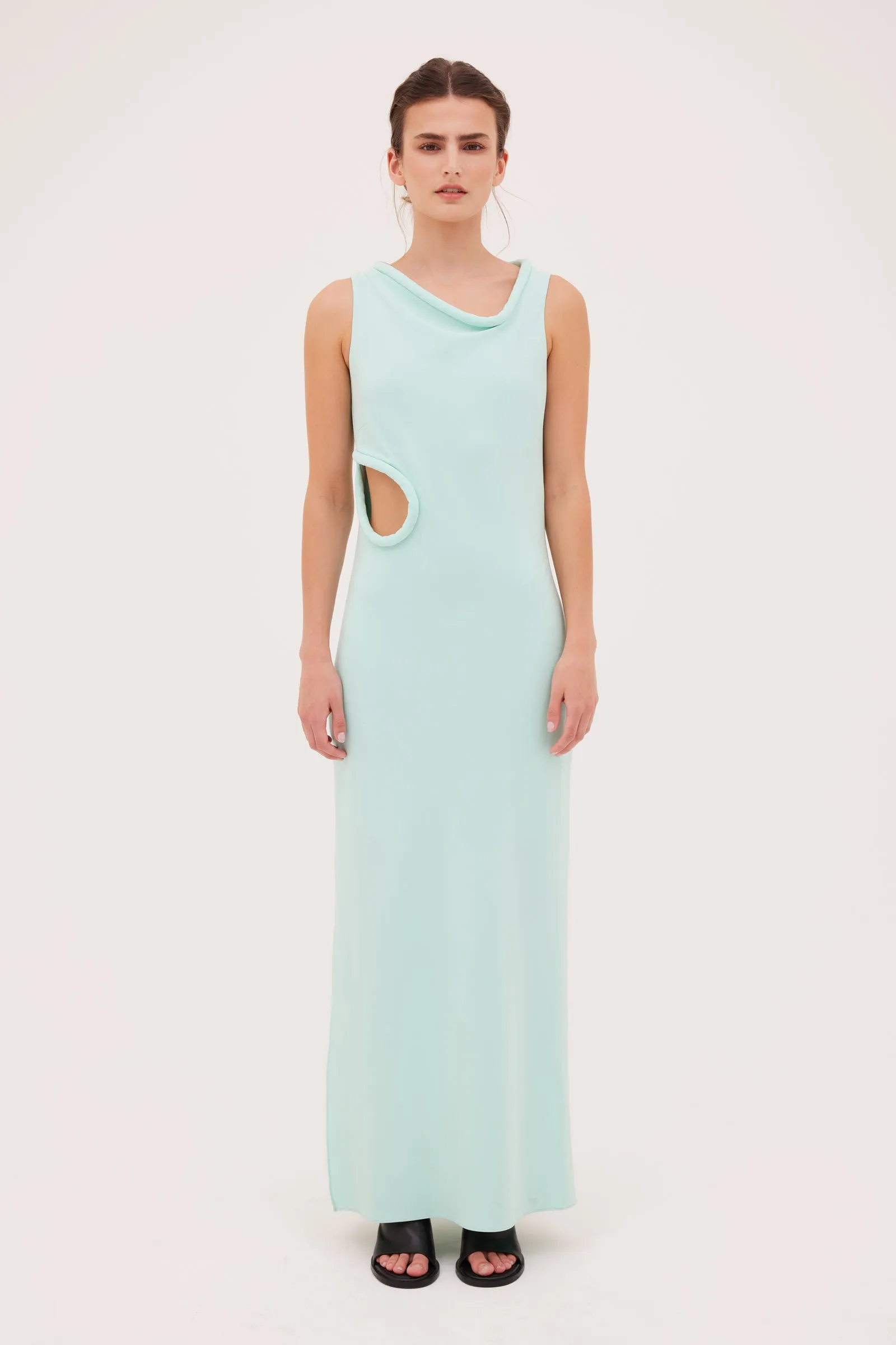 MINT CREPE LAZARE DRESS