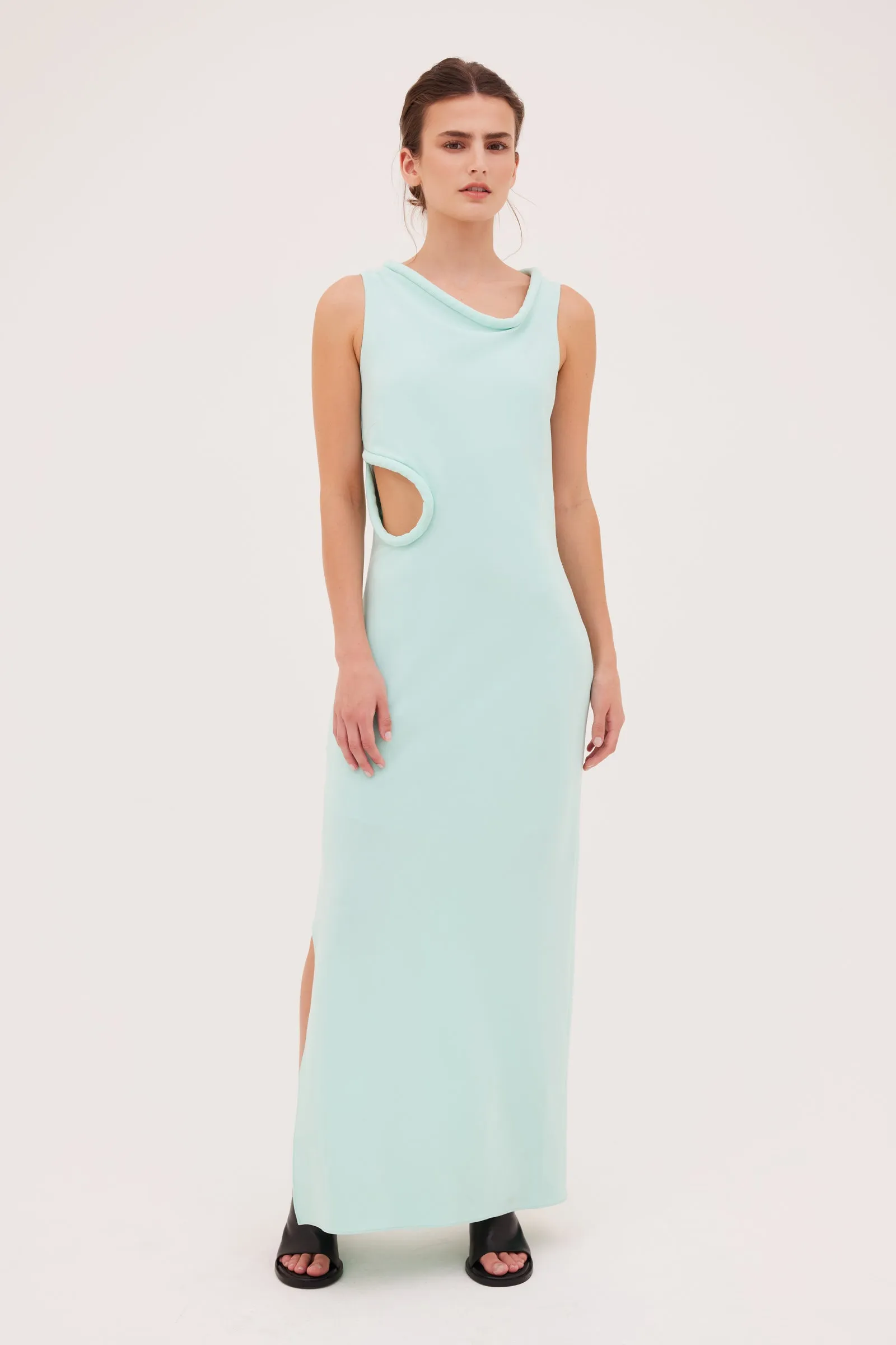 MINT CREPE LAZARE DRESS