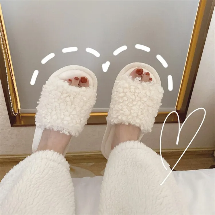 New Winter Cute Girl Heart Bowknot Cotton Slippers Female Autumn and Winter Indoor Non-slip  Plush Confinement  Shoes Warm Shoes