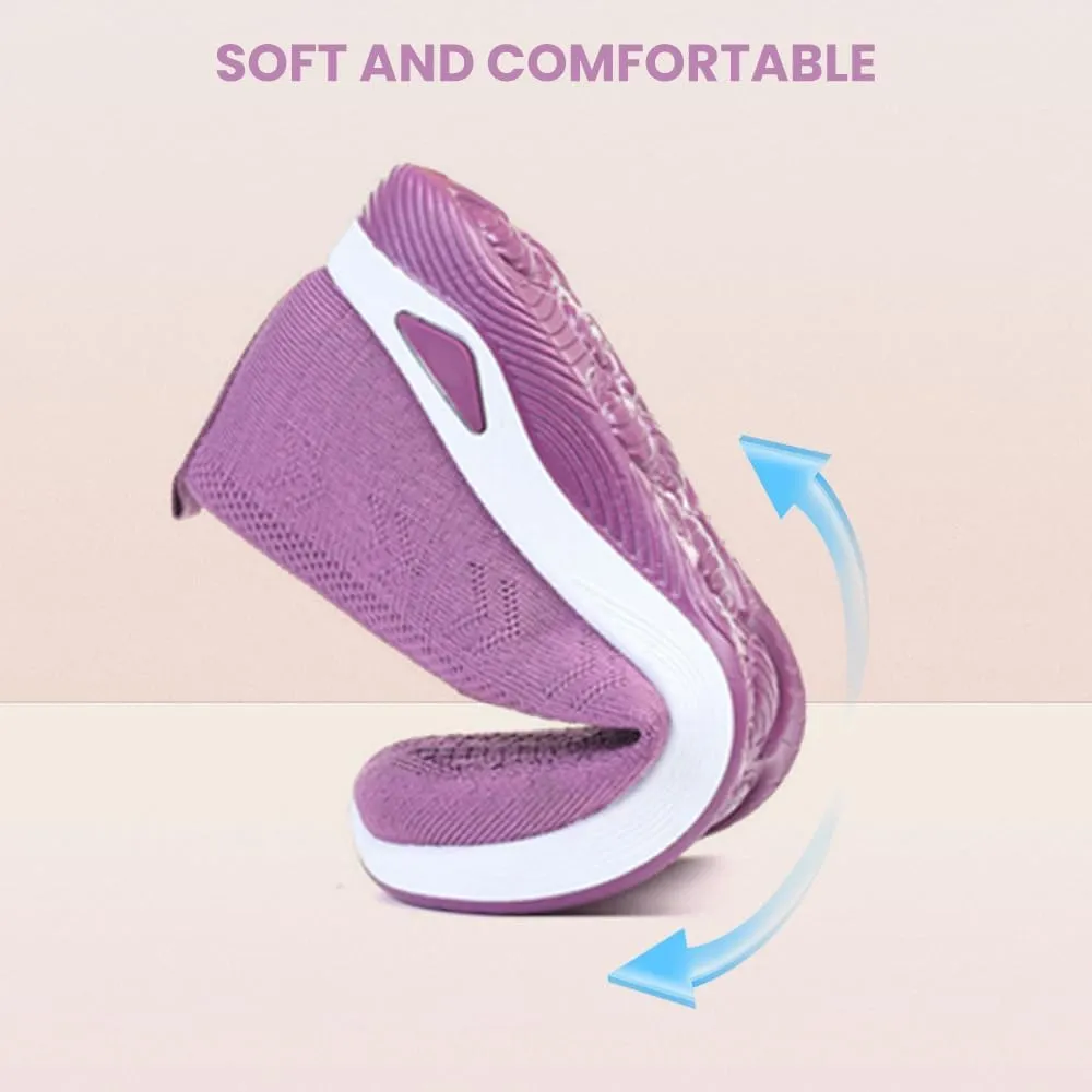 New Women's Woven Orthopedic Breathable Soft Shoes Casual Comfortable, Go Walking Slip On Foam Sneaker