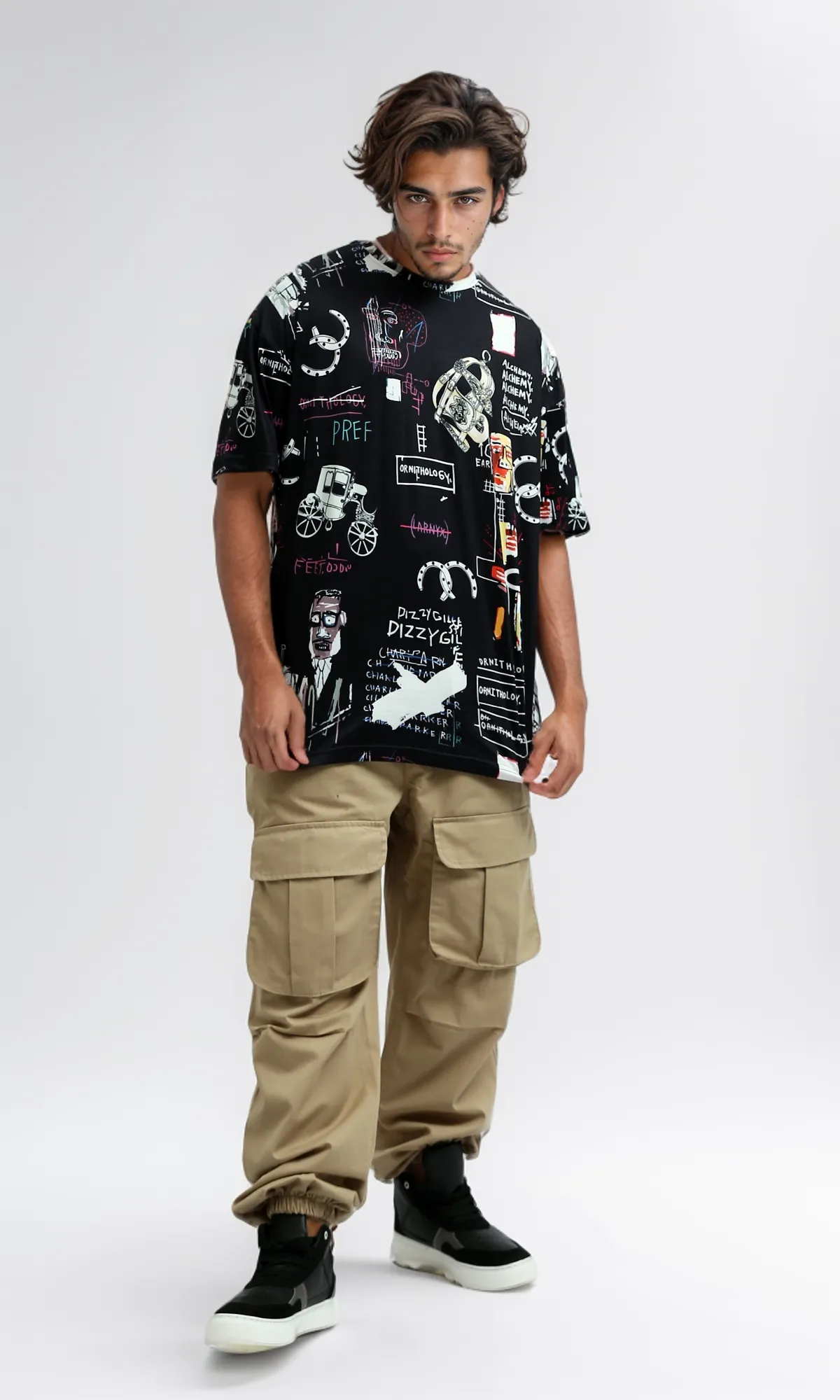 O182815 Multicolour Patterned Tee With Short Sleeves