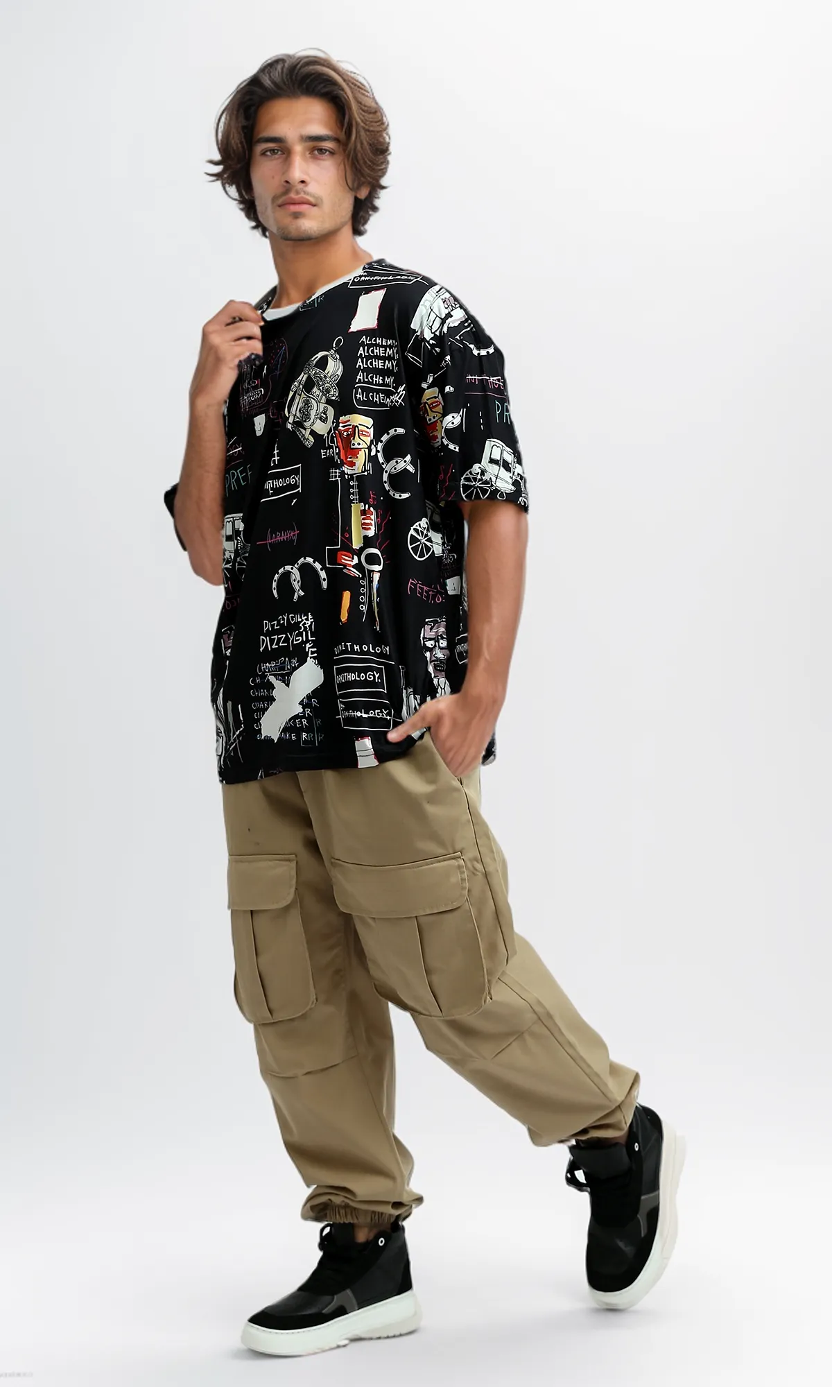 O182815 Multicolour Patterned Tee With Short Sleeves