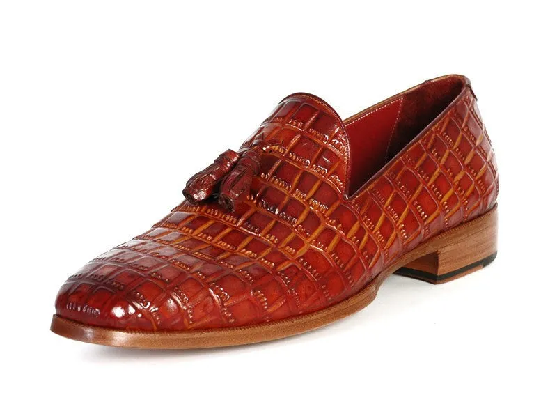 Paul Parkman Crocodile Embossed Calfskin Loafer