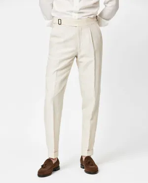 Paulo Oliveira Bone Stretch Wool & Linen Blend Trousers