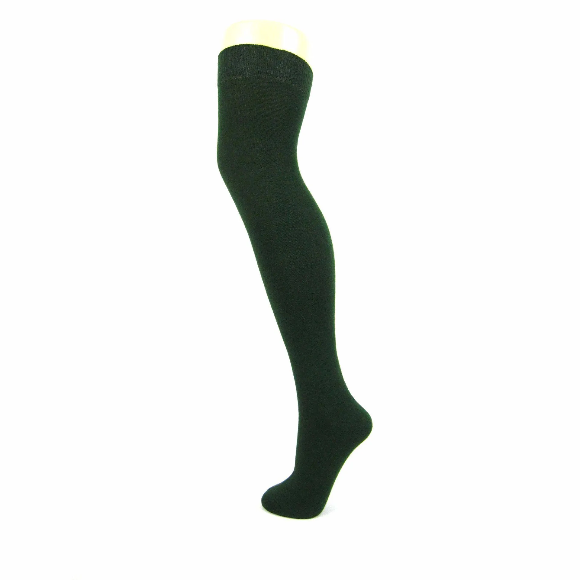 Plain Cotton Blend Over The Knee Socks