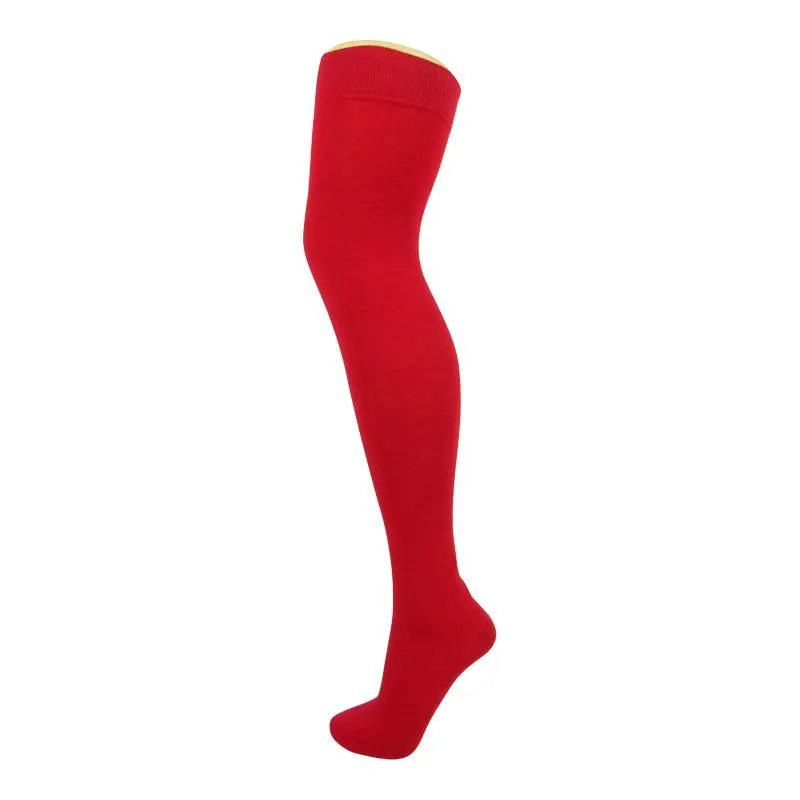 Plain Cotton Blend Over The Knee Socks