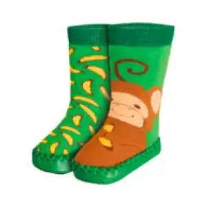 Playshoes Green Monkey Slipper Socks