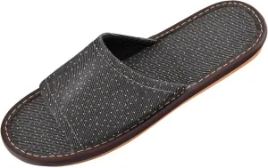 Polka Dot Black Mens Fashion Slippers Reusable Dorm Home Slides for Travel Outdoor Home