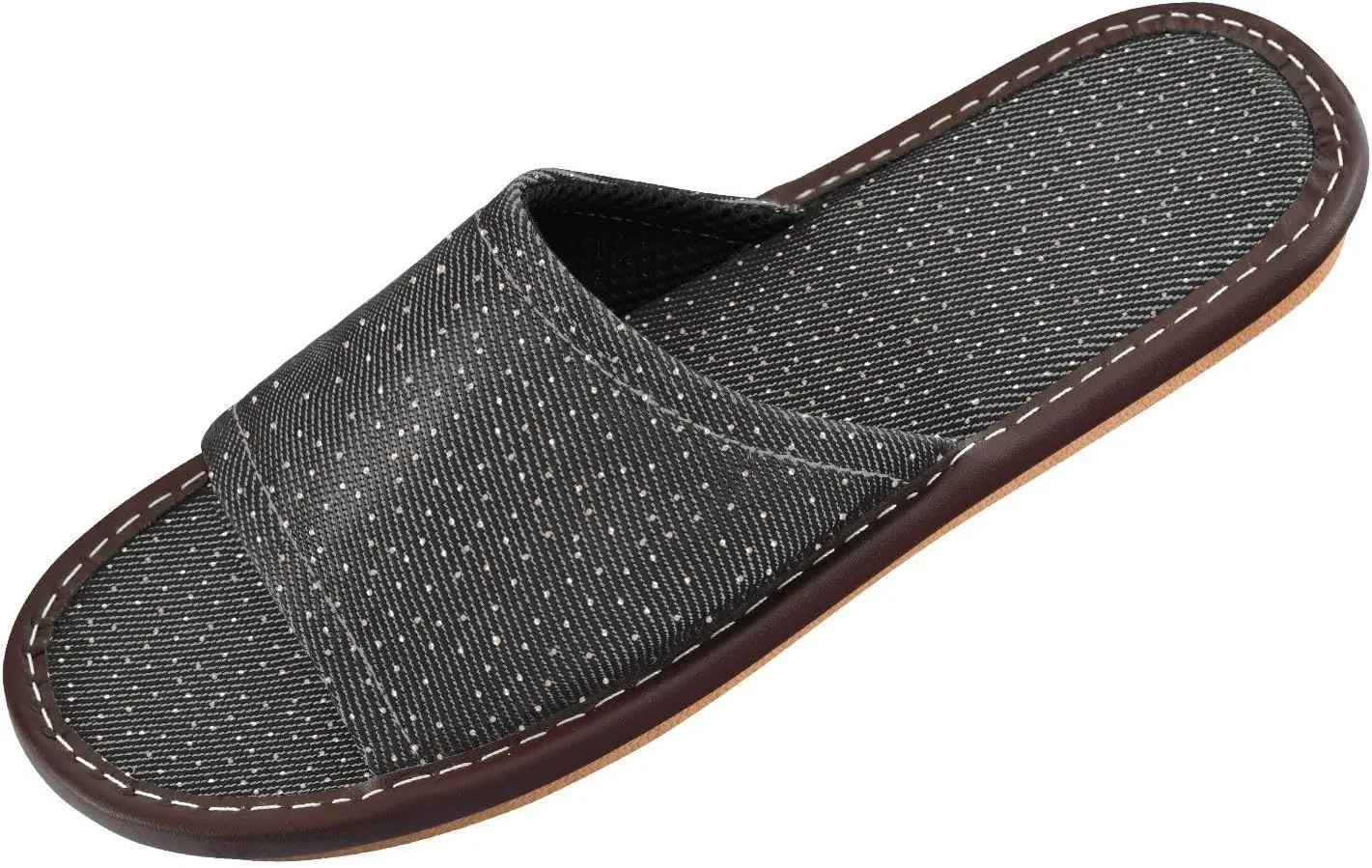 Polka Dot Black Mens Fashion Slippers Reusable Dorm Home Slides for Travel Outdoor Home