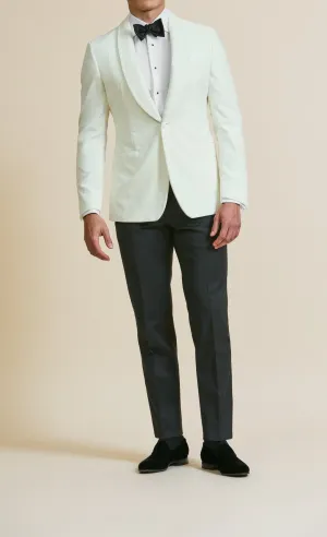 Pontoglio White Stretch Cotton Velvet