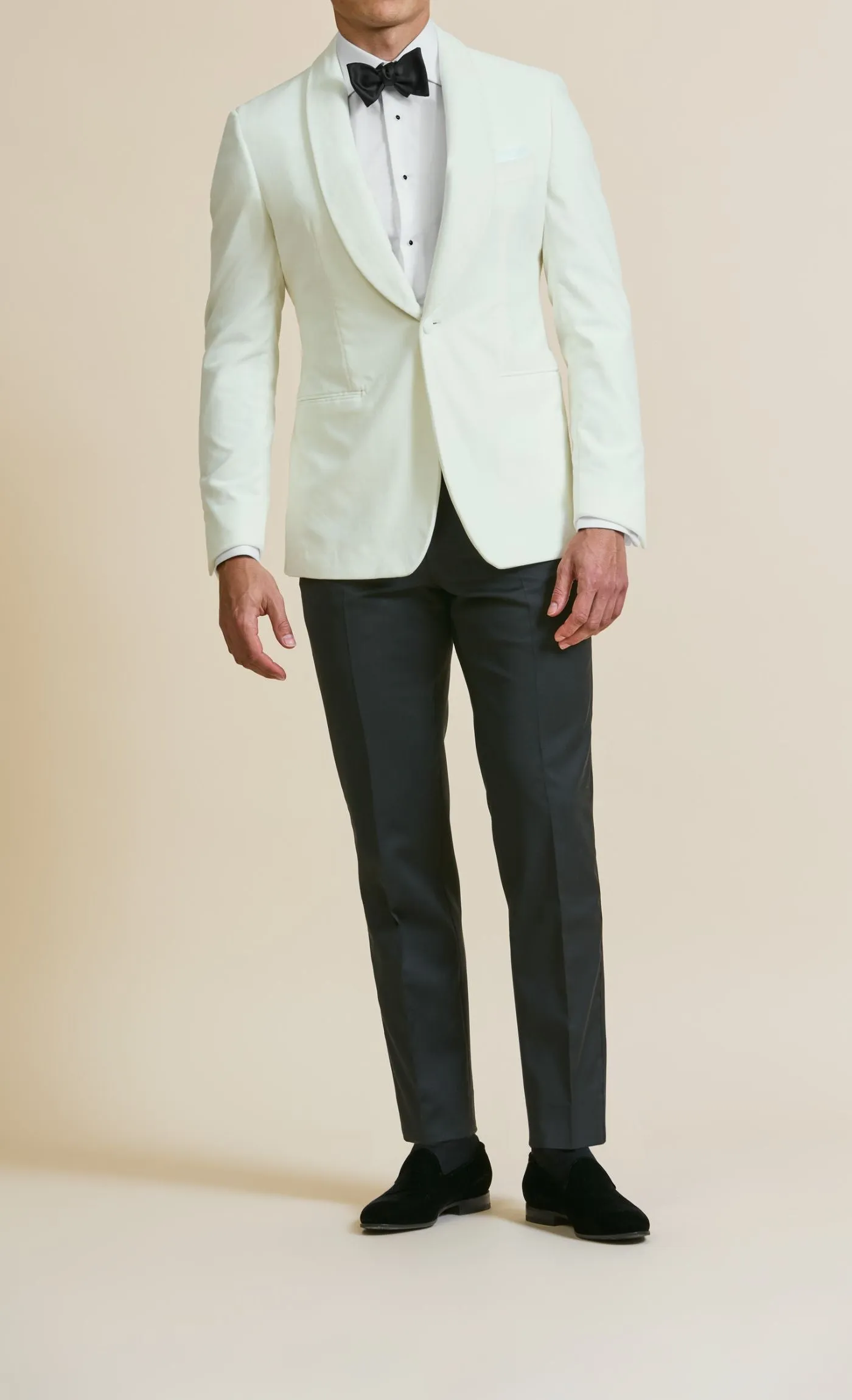 Pontoglio White Stretch Cotton Velvet