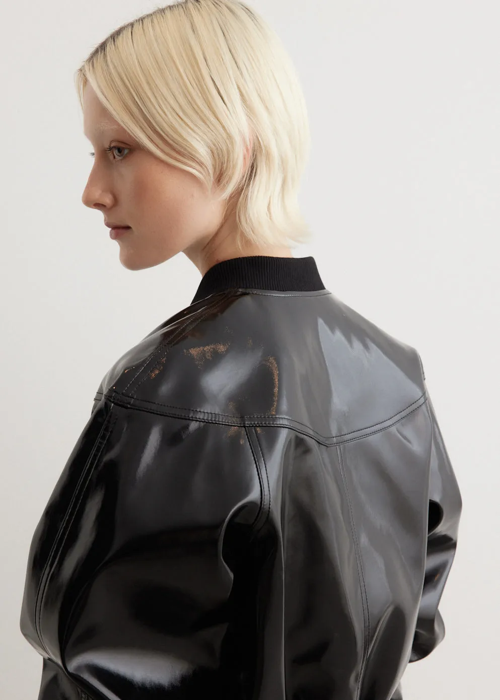 Raglan Patent Leather Jacket