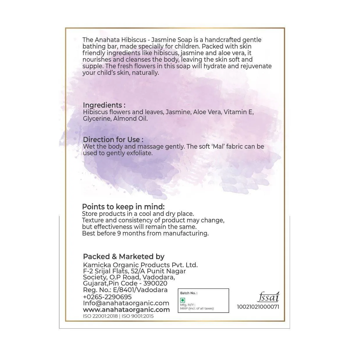 Rejuvenating Hibiscus and Jasmine Gentle Bathing Bar for Children