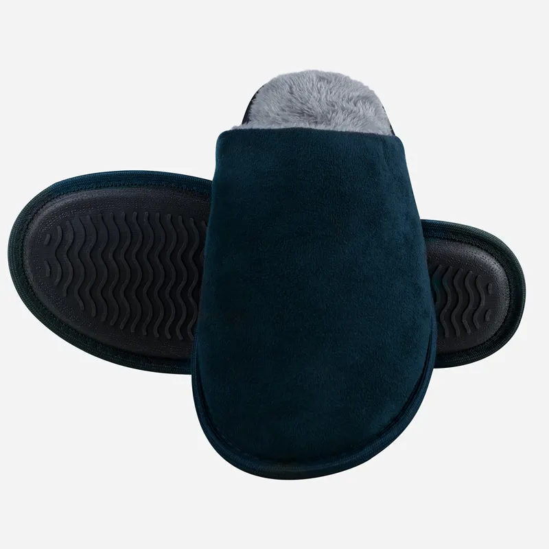 riemot Men's Furry Warm Slippers (Navy)