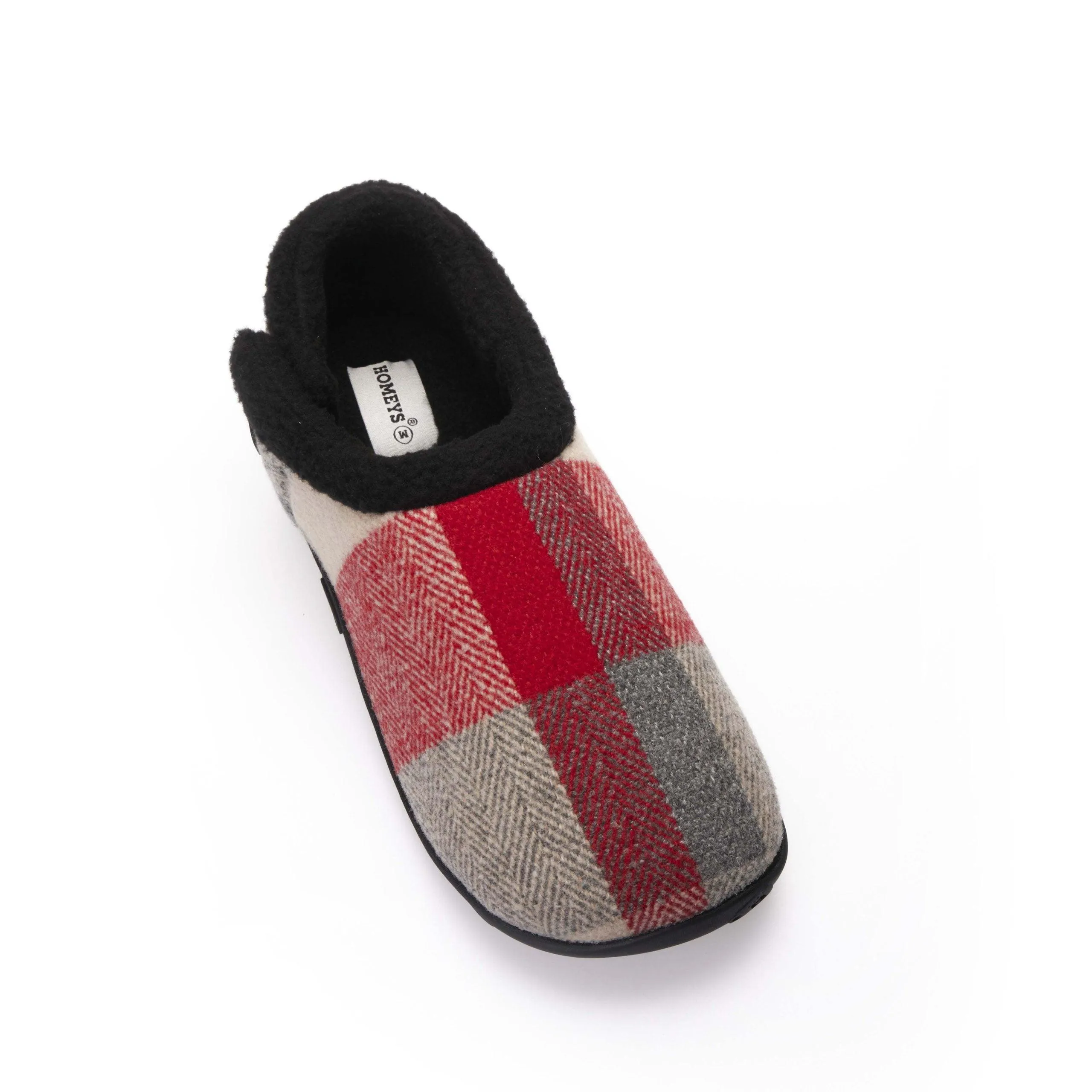 Sam Kids - Red Cream Herringbone Children's Check Slippers