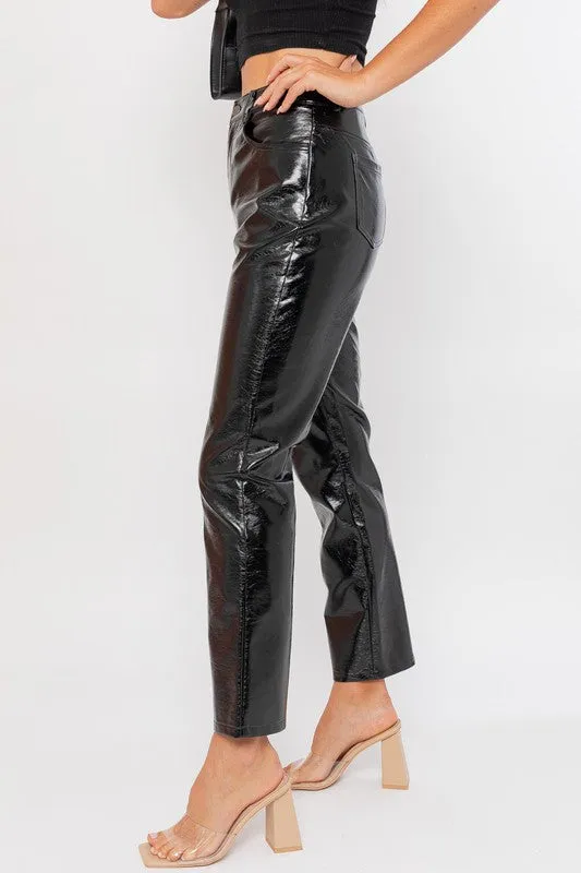 SHILOH GLOSS VEGAN LEATHER PANTS