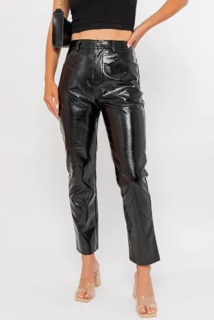 SHILOH GLOSS VEGAN LEATHER PANTS