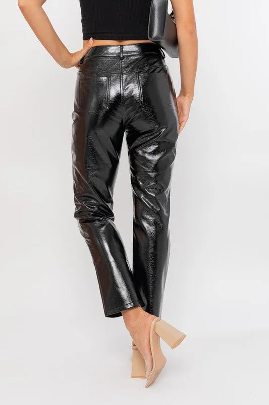 SHILOH GLOSS VEGAN LEATHER PANTS