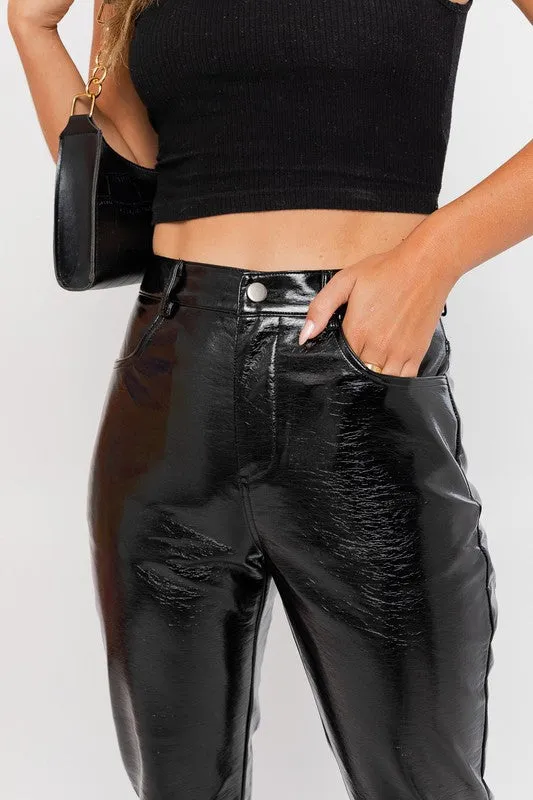 SHILOH GLOSS VEGAN LEATHER PANTS