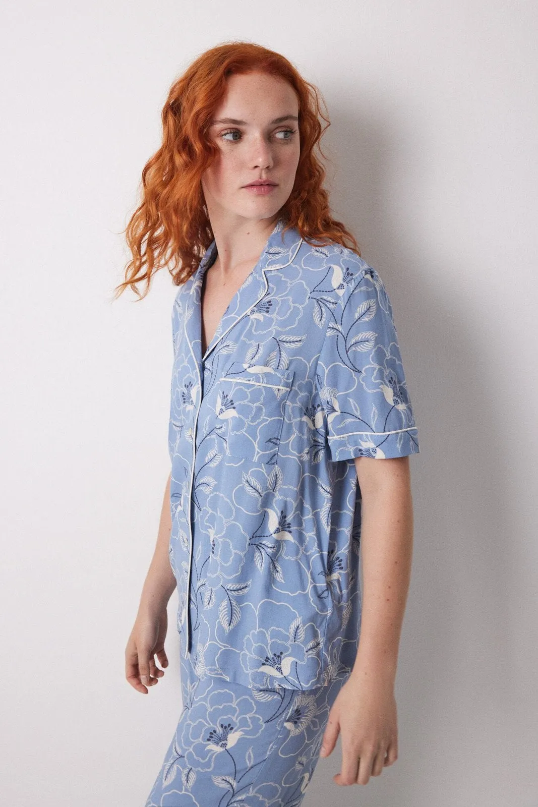 Short Sleeves Masculine Pyjama Set - Blue