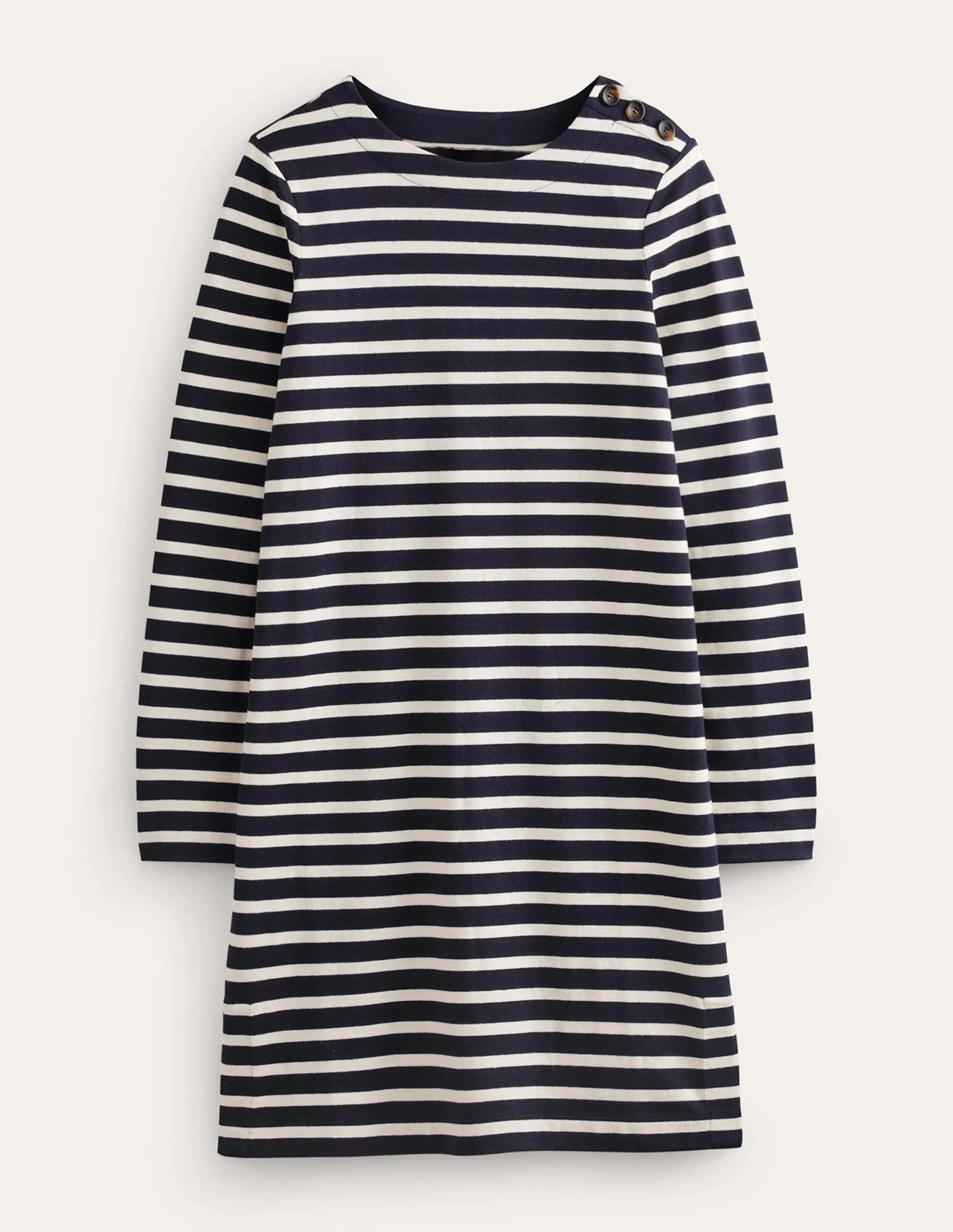 Sophie Breton Jersey Dress-Navy, Ivory Stripe