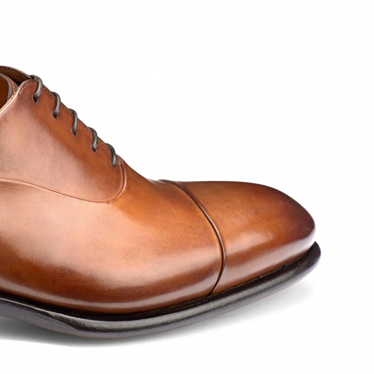 Tan Leather Woodford Balmoral Toe Cap Oxfords - Formal Shoes