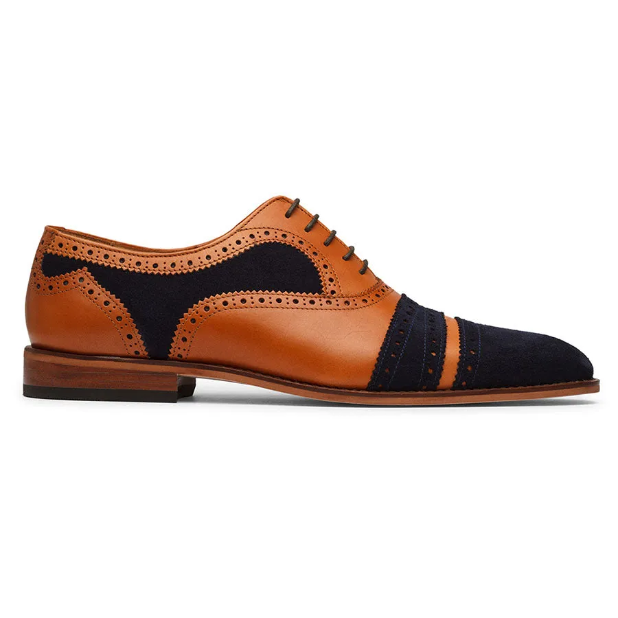 Tan   Navy Suede Gladiator Oxfords