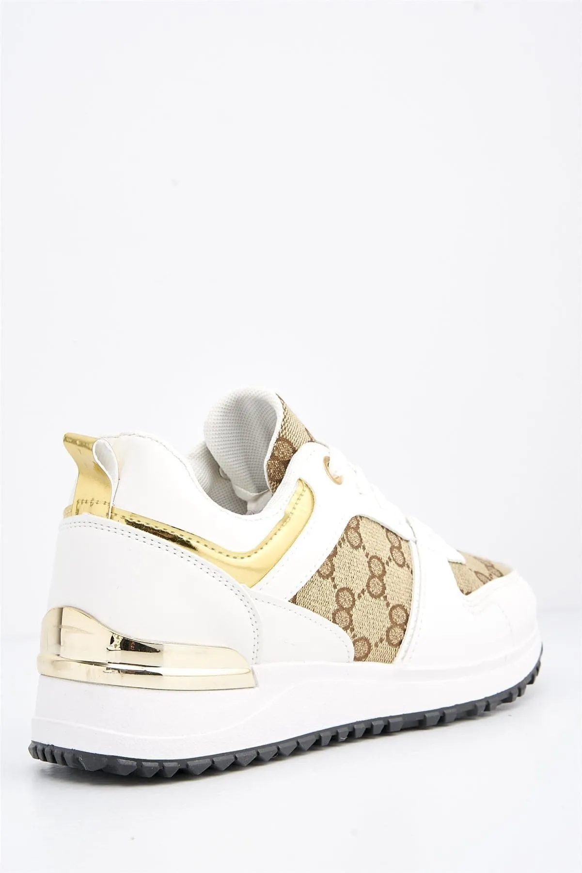 Taro Lace Up Trainer in White Patent