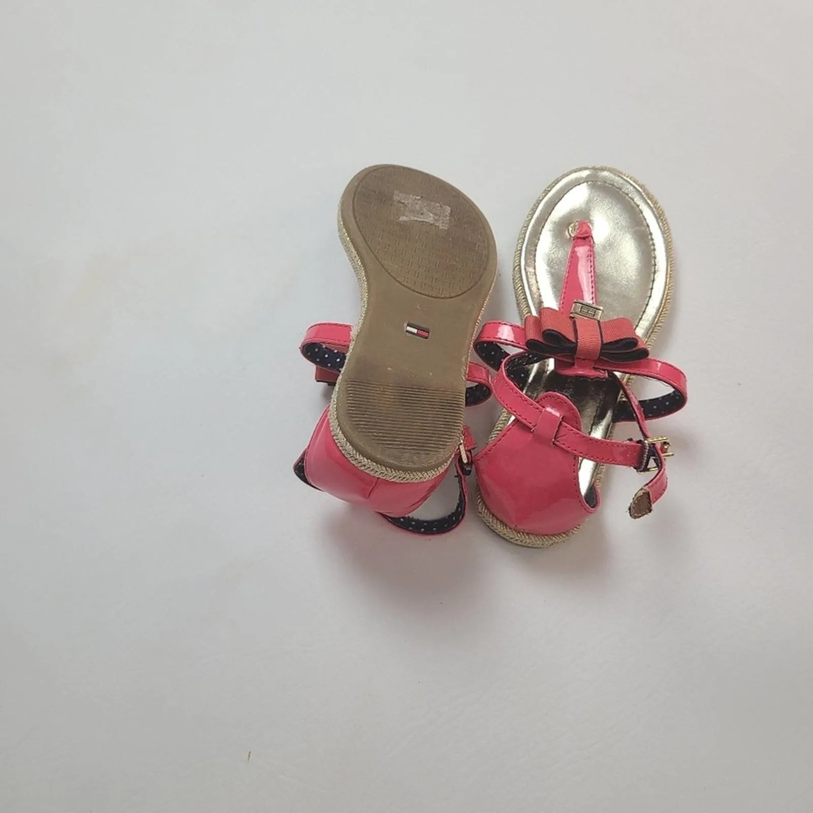 Tommy Hilfiger Pink Patent Leather Girls Sandals - 13
