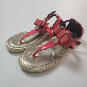 Tommy Hilfiger Pink Patent Leather Girls Sandals - 13