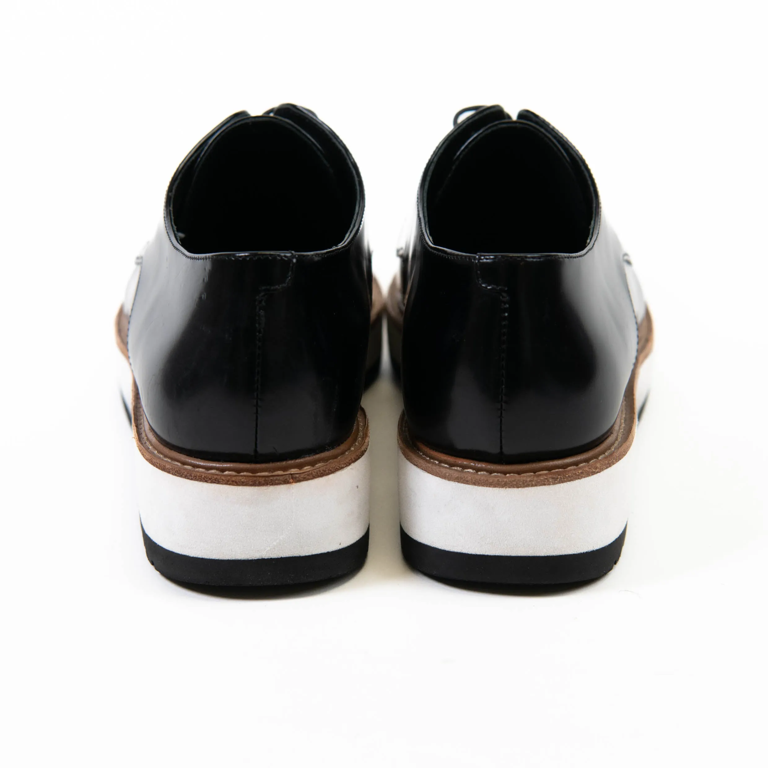 Vince Woman's Black Leather Platform Oxfords Size 8