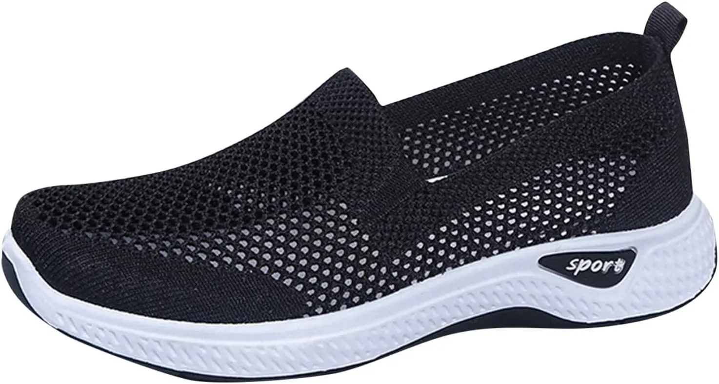 Walking Shoes Women Arch Support Slip On Sneakers Comfortable Non Slip Orthopedic Shoes Workout Running Tennis Shoes