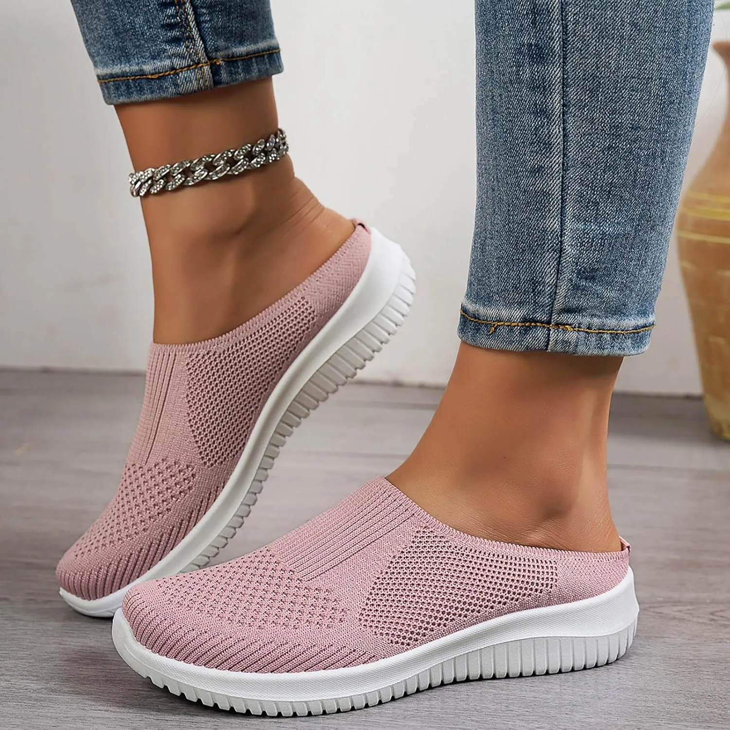 Walking Shoes Women Arch Support, Womens Breathable Mesh Orthopedic Sneakers Lace Up Slip On Sneakers Non Slip Casual Shoes Comfortable Slippers