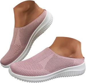 Walking Shoes Women Arch Support, Womens Breathable Mesh Orthopedic Sneakers Lace Up Slip On Sneakers Non Slip Casual Shoes Comfortable Slippers